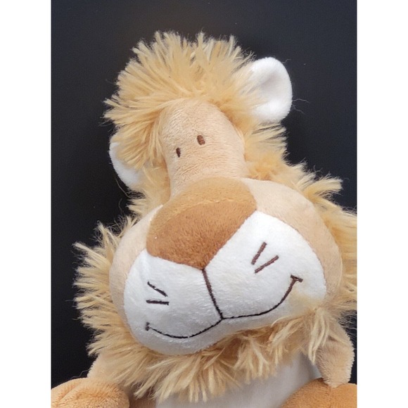 Plush Lion Stuffed Animal 12" Floppy Arms Legs Derpy Brown Cream Smiley - Picture 3 of 9